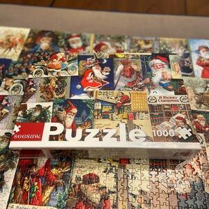 Seesaw Vintage Santa Postcards Jigsaw Puzzle 1000 Pieces 19.7” x 26.8”